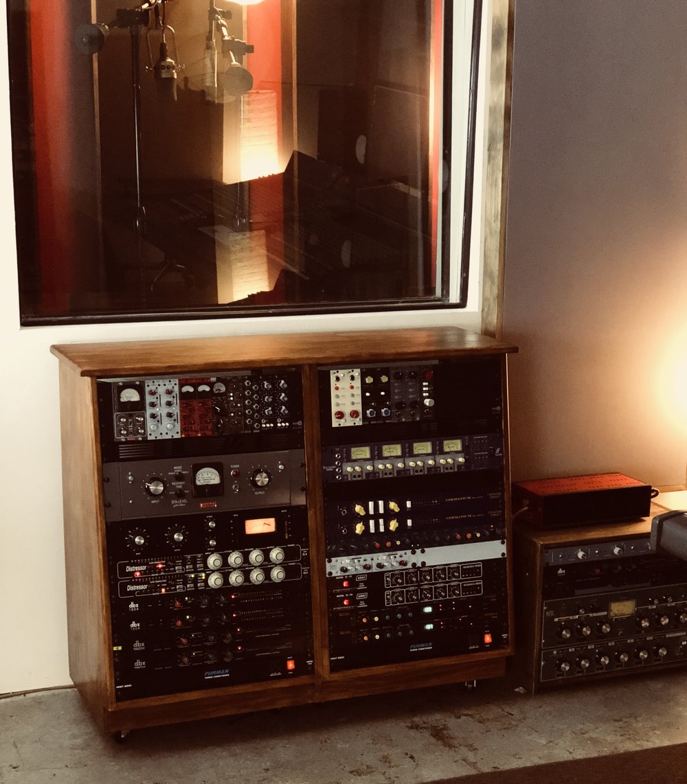 Mic booth with racks